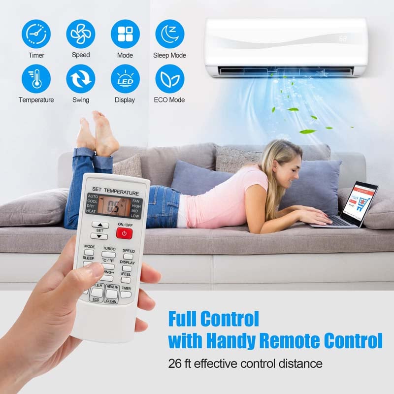 Eletriclife 12000BTU 220V Mini Split Air Conditioner and Ductless Heater 17 SEER2