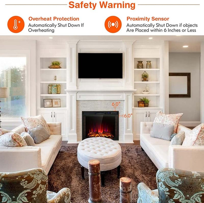 Eletriclife 26 Inch Recessed Electric Fireplace heater