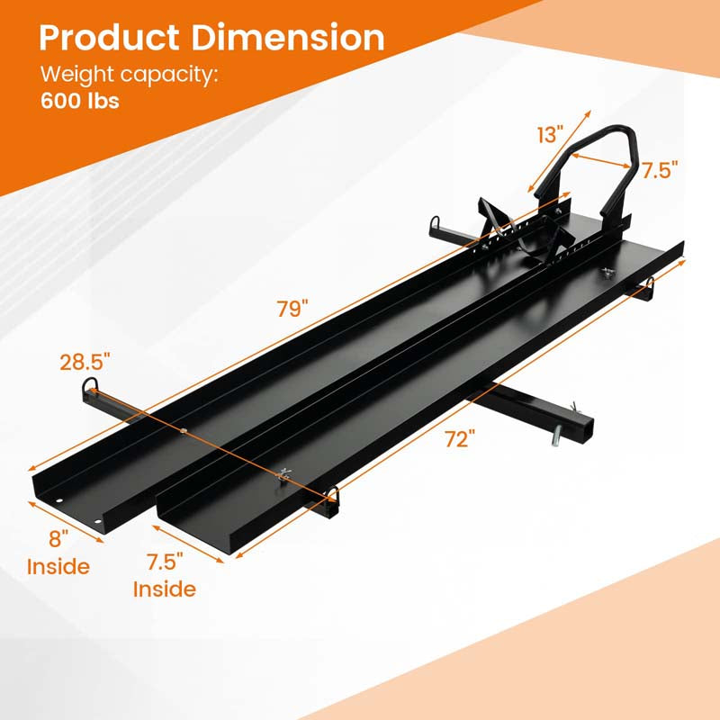 Eletriclife 600 LBS Motorcycle Carrier Hitch Mount Bike Rack with Loading Ramp