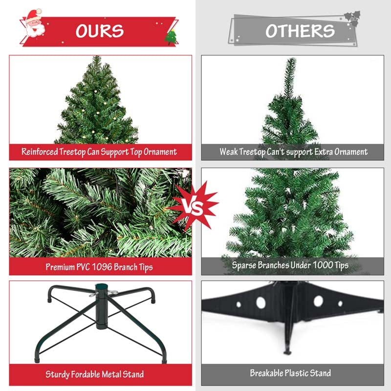 Eletriclife 7FT Pre-lit PVC Artificial Christmas Tree with 300 LED Lights