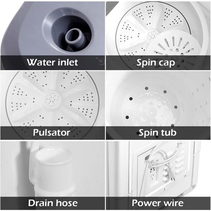 Eletriclife Portable Semi-Automatic Twin-tub Washing Machine