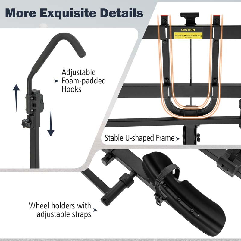 Eletriclife 2 Inch Hitch Mount Bike Rack 2-Bike Platform Style Carrier with Tilt-able Design