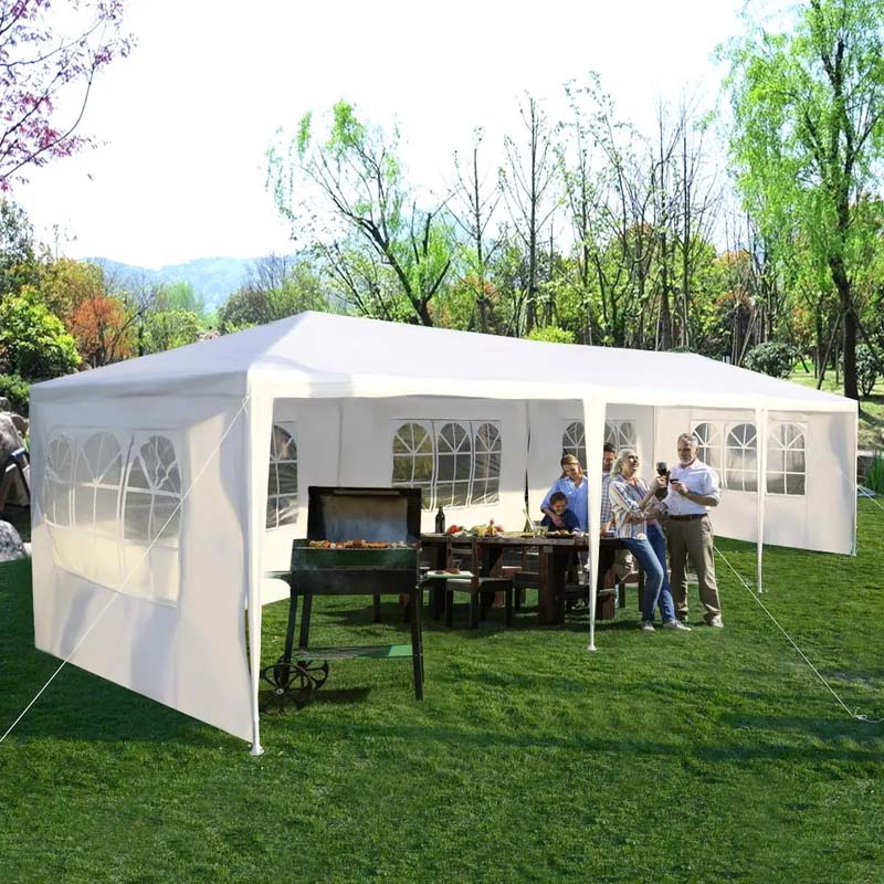 Eletriclife 10 x 30 FT Outdoor Party Wedding Gazebo Canopy Tent with 5 Removable Sidewalls