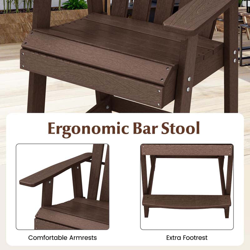 Eletriclife 47 inch Height HDPE Patio Chair with Armrest and Footrest