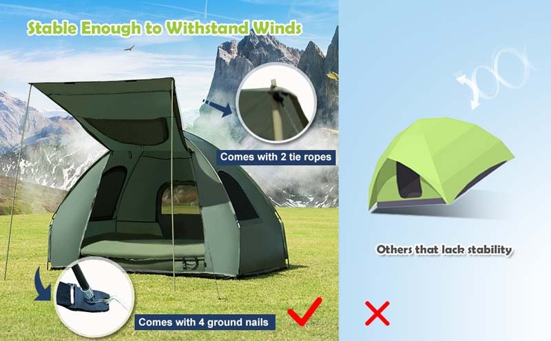 Eletriclife Foldable 2-Person Outdoor Camping Tent with Air Mattress