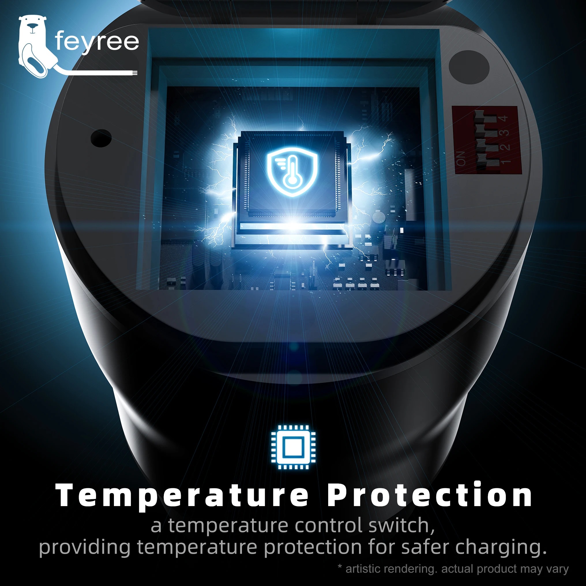 Feyree Portable Type1 7kW EV Charging Station Smart WIFI APP Control 32A Adjustable Current IP66 Waterproof for Electric Vehicle