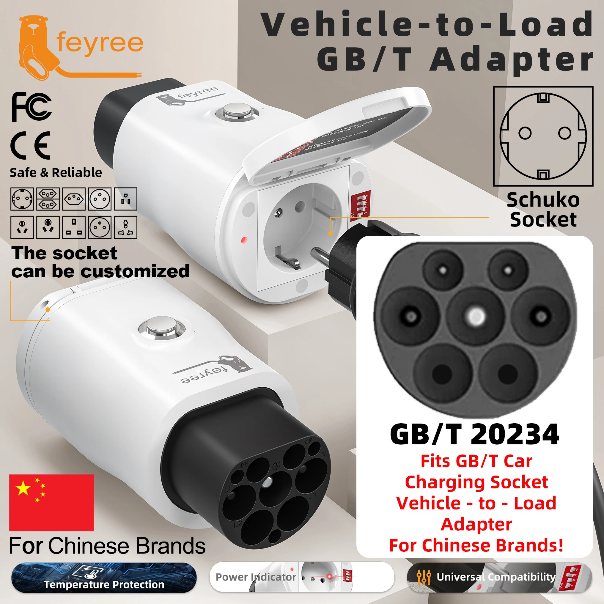 Feyree Portable Type1 7kW EV Charging Station Smart WIFI APP Control 32A Adjustable Current IP66 Waterproof for Electric Vehicle