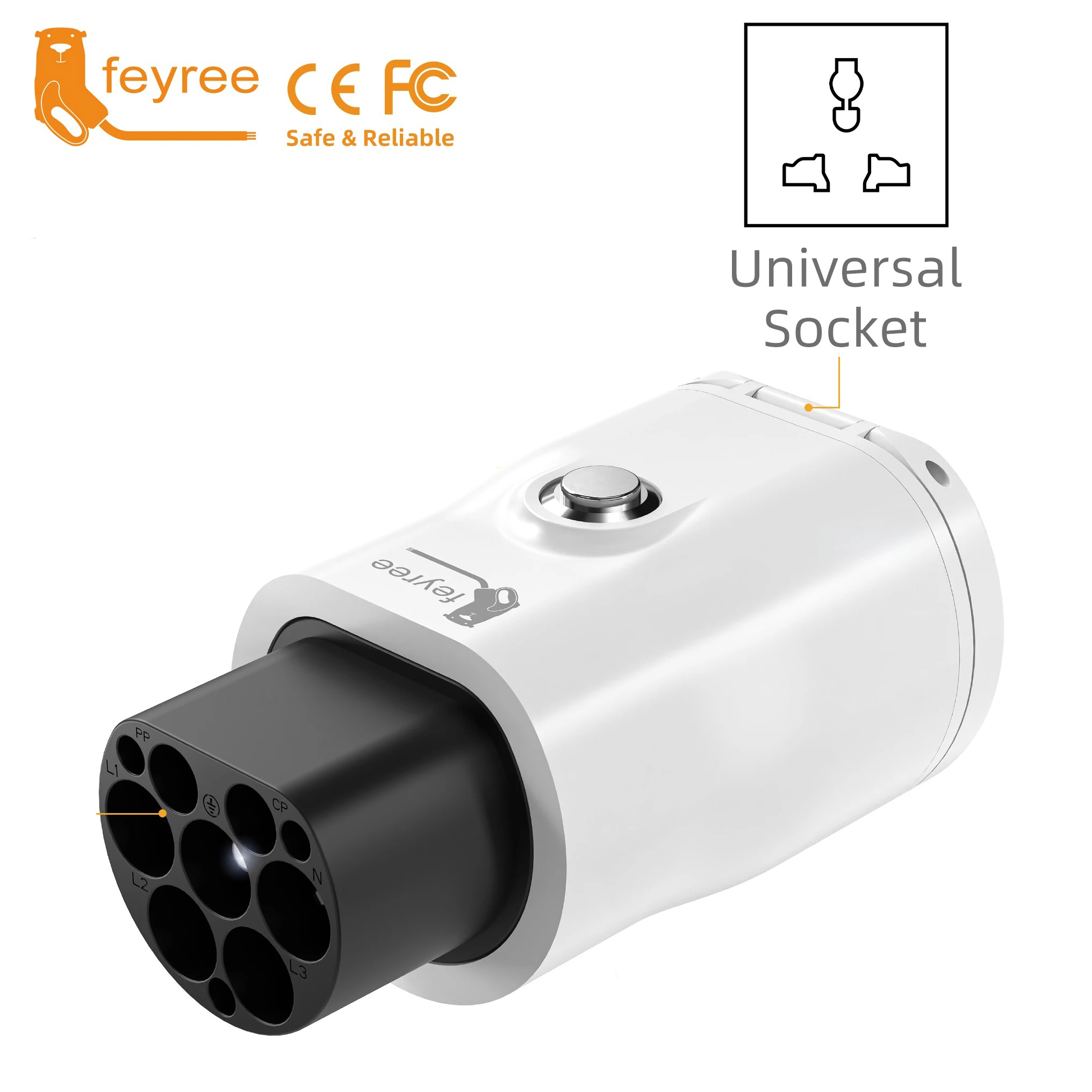 Feyree Portable Type1 7kW EV Charging Station Smart WIFI APP Control 32A Adjustable Current IP66 Waterproof for Electric Vehicle