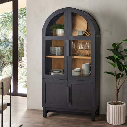 Gabinete de cocina Juliet de arco redondeado, negro intenso, de Better Homes & Gardens