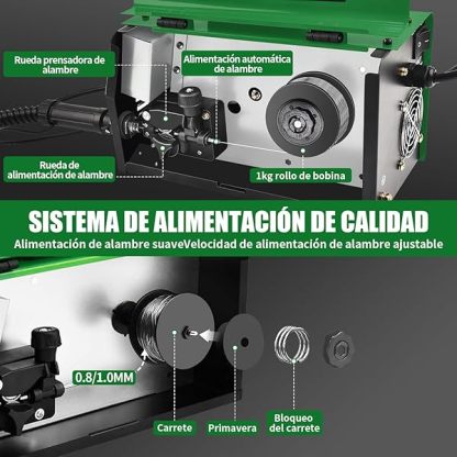 Juego De Soldadora Inversora Portatil, MIG MMA TIG 3 En 1,LCD 140A 110V, Control De Alimentación De Alambre, IGBT Soldadora Inversora Para Soldadura Industrial, Mantenimiento Doméstico