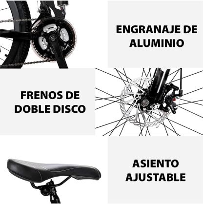 Bicicleta Montaña Plegable Bike Teche Frenos Tipo Shimano 21v Rodada 26