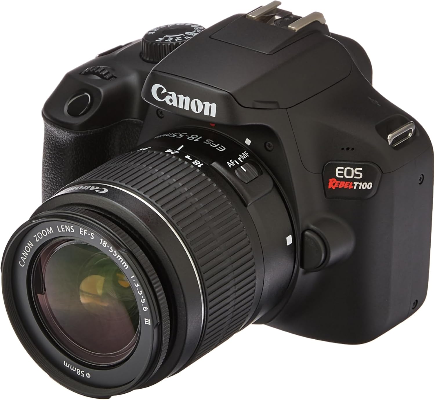 Canon EOS Rebel T100 DSLR Camera w/EF-S 18-55mm f/3.5-5.6 DC Lens (International Model)