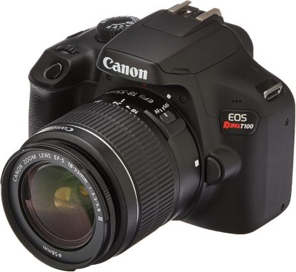 Canon EOS Rebel T100 DSLR Camera w/EF-S 18-55mm f/3.5-5.6 DC Lens (International Model)