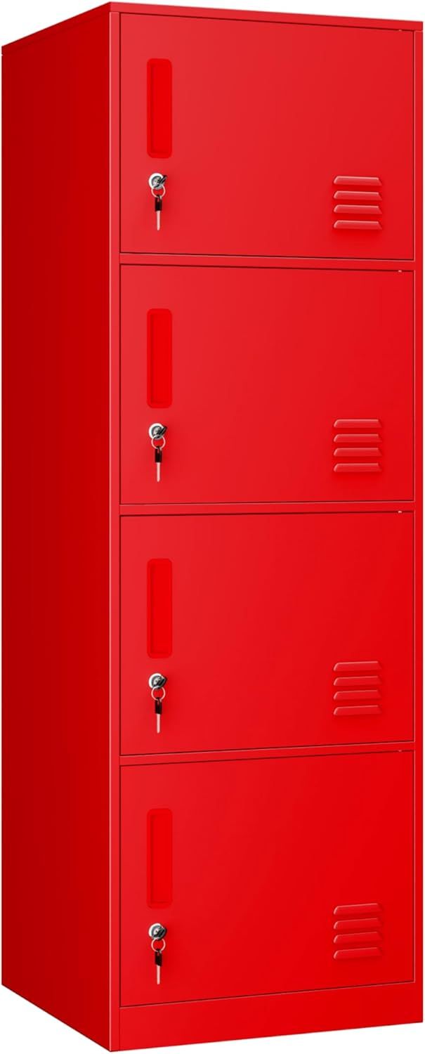 Casillero de almacenamiento vertical metálico de 2 puertas para habitación de niños, escuela, oficina, hogar, apilable, de acero, para juguetes y equipo deportivo, dispositivo antivuelco (2D,