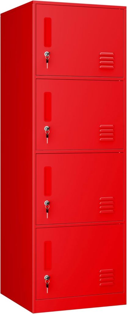 Casillero de almacenamiento vertical metálico de 2 puertas para habitación de niños, escuela, oficina, hogar, apilable, de acero, para juguetes y equipo deportivo, dispositivo antivuelco (2D,