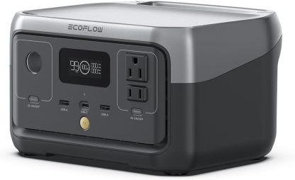 EF ECOFLOW Central elÃ©ctrica portÃ¡til RIVER 2 Negro, Panel solar 45 W, BaterÃ­a LiFePO4 256 Wh, Salida hasta 600 W, Generador solar portÃ¡til para acampar al aire libre/RVs/uso domÃ©stico