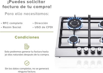 Parrilla de gas AVERA 4 fuegos, 60 cm de acero inoxidable (incluidos accesorios de montaje), encendido electrónico, pomos metálicos, placa integrada, apta para GLP y gas natural, AI4