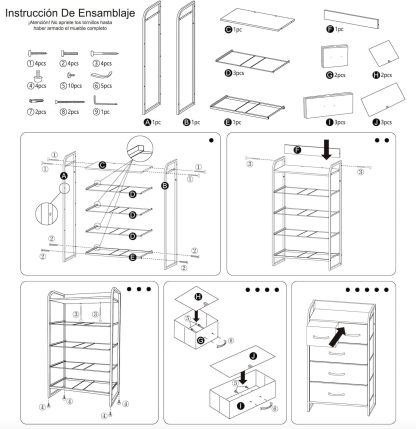 MU:4LIFE Cómoda De 5 Cajones Almacenamiento para Hogar Y Oficina, Organizador Cajonera De Estructura Metal y Cajones De Tela Lino Poliéster y Tela No Tejida (Gris Claro)