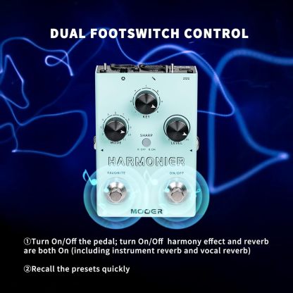 MOOER Harmonier - Procesador de efectos vocales para guitarra, pedal vocal, micrófono para grabación de transmisión en vivo (MVP2)