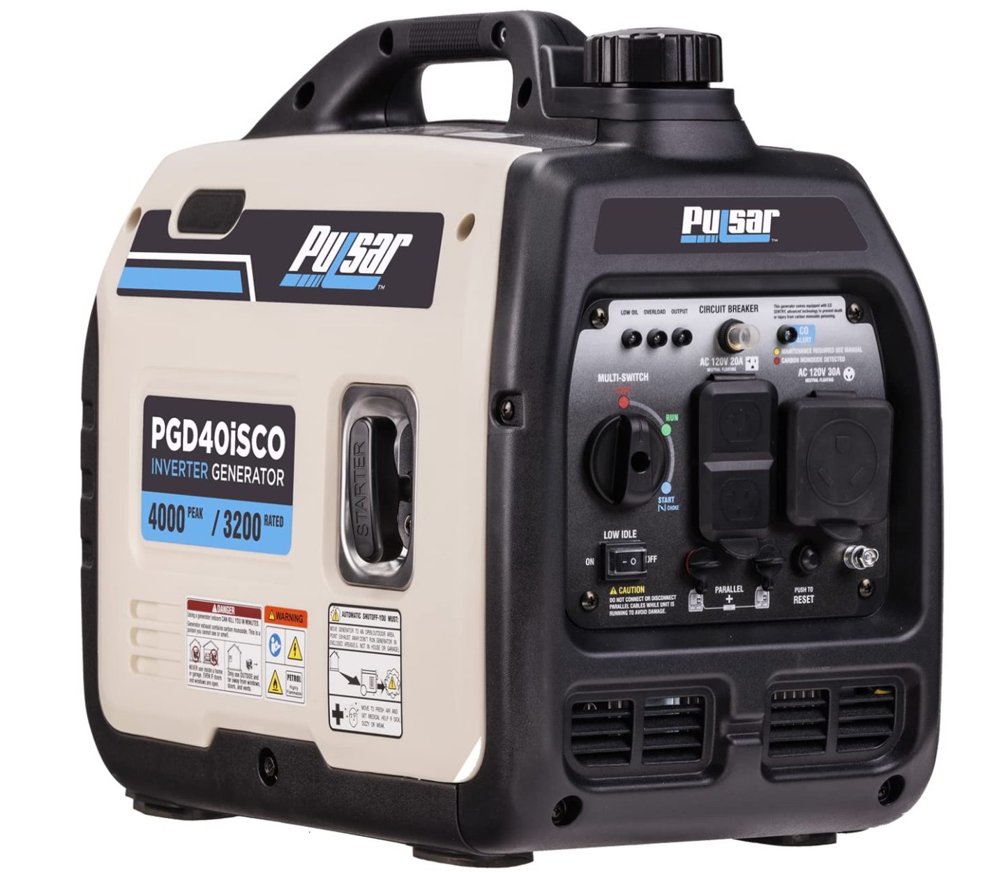 Pulsar PGD40ISCO Generador inversor de gas portátil ultraligero y silencioso 4000W