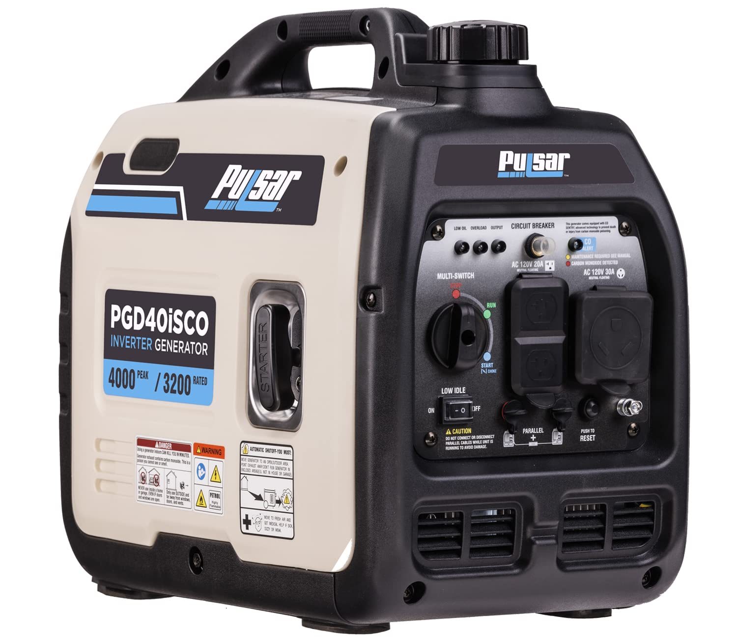 Pulsar PGD40ISCO Generador inversor de gas portátil ultraligero y silencioso 4000W