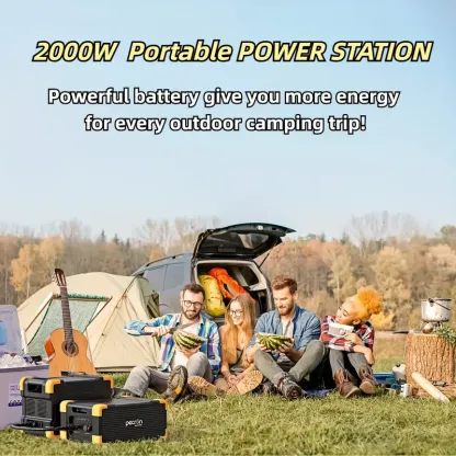 Estación de energía portátil PECRON E2000LFP 1920Wh/2000W con kit de carrito de panel solar de 400W, 16 puertos de salida/6 tomacorrientes de CA de 110V/2 salida de CC/PD 100W UBS-C Carga rápida Generador solar Batería