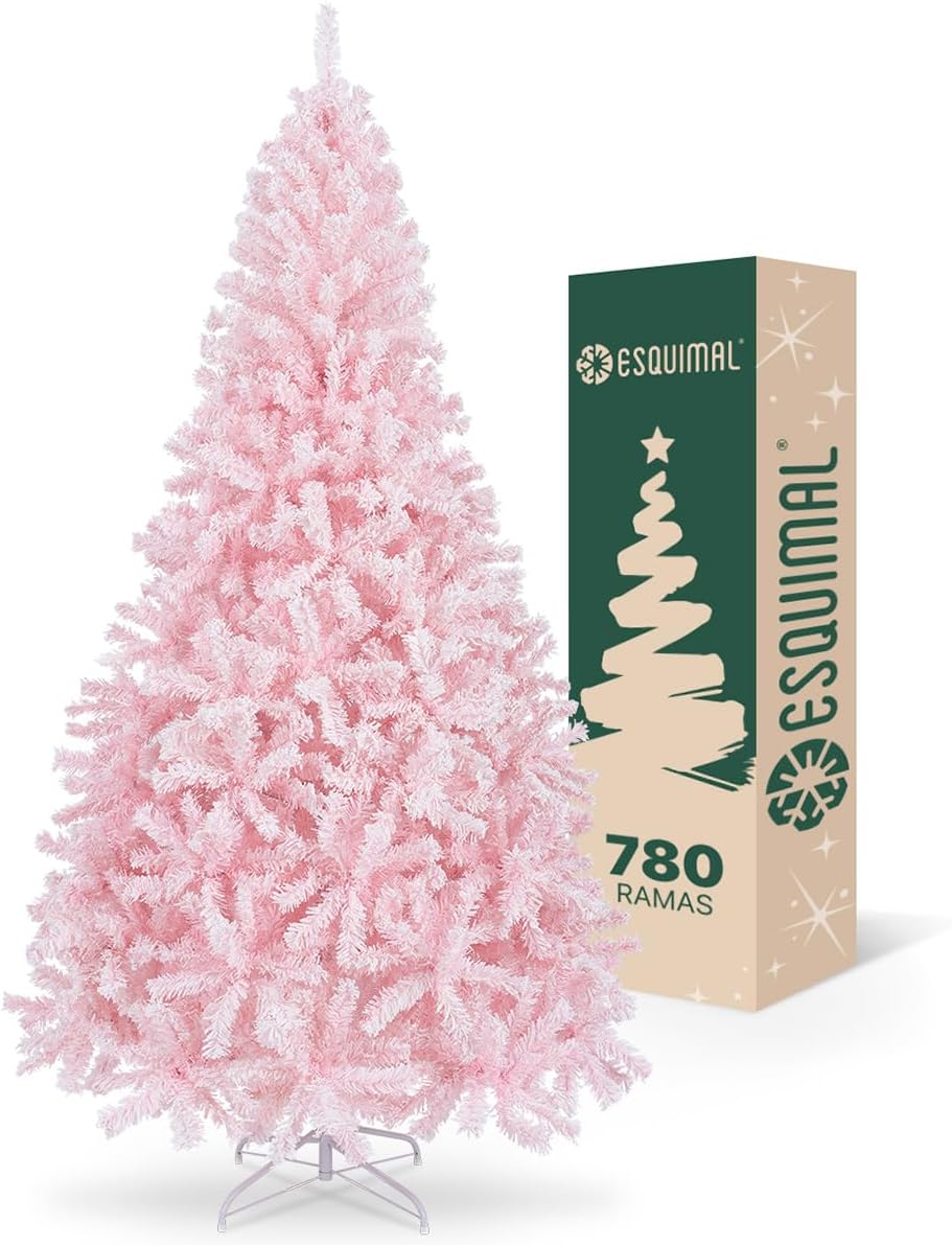 ESQUIMAL Árbol de Navidad Frondoso con Ramas Escarchadas, Pino Navideño (Azul Nevado, 1.8 m)