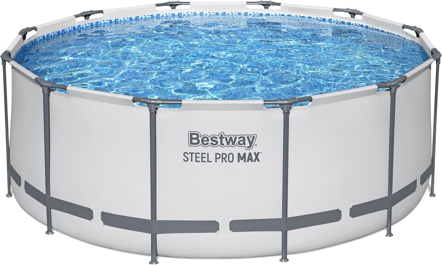 BESTWAY 56421 Alberca con Estructura Redonda 3.66x1.22cm con Bomba y Filtro Gris, Gris