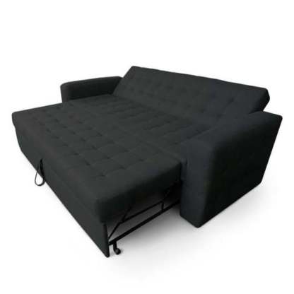 Sofa cama Matrimonial en Lino Gris Oxford Plegable moderno Mobydec Sofa cama Matrimonial Plegable en Lino