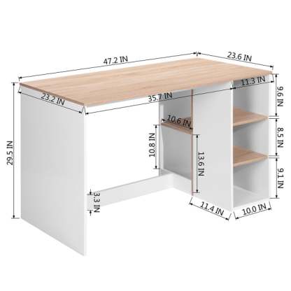 Escritorio de Computadora FurnitureR BRENTON MDF Blanco Haya