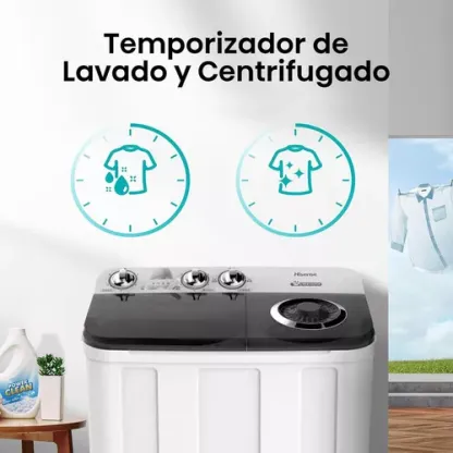 Hisense WSA1102PCN Lavadora semiautomática doble tina 11 kg