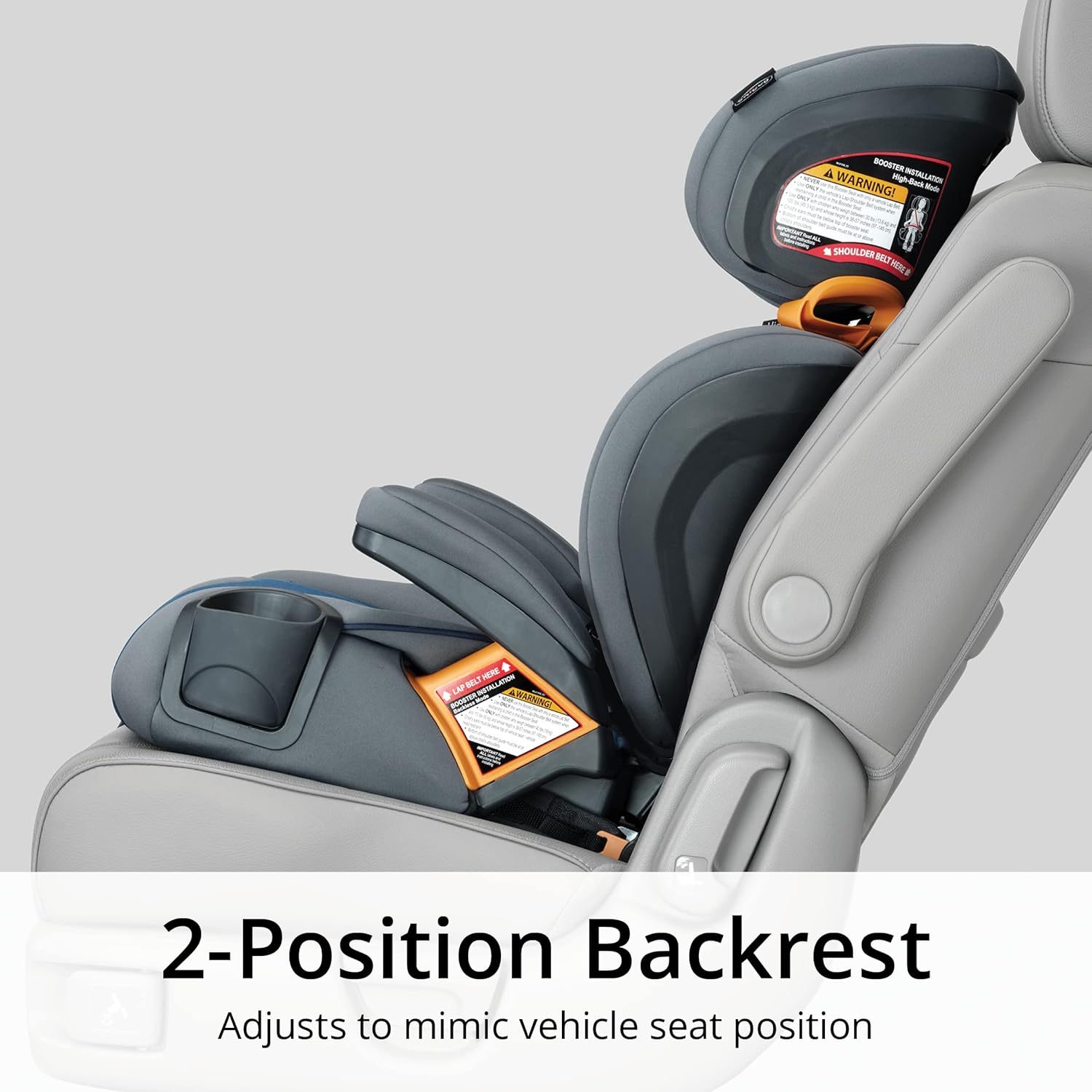 Chicco - KidFit Zip Air Plus 2 en 1 asiento elevador de posicionamiento para coche – Q Collection, negro/gris