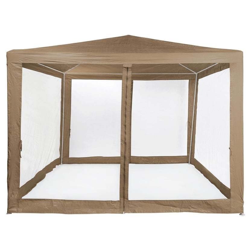 Toldo de restaurante color topo con mosquitera apto para terraza exterior patio 3 x 3 m