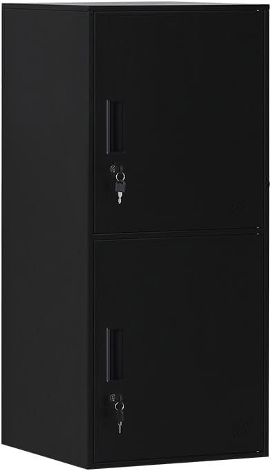 Casillero de almacenamiento vertical metálico de 2 puertas para habitación de niños, escuela, oficina, hogar, apilable, de acero, para juguetes y equipo deportivo, dispositivo antivuelco (2D,