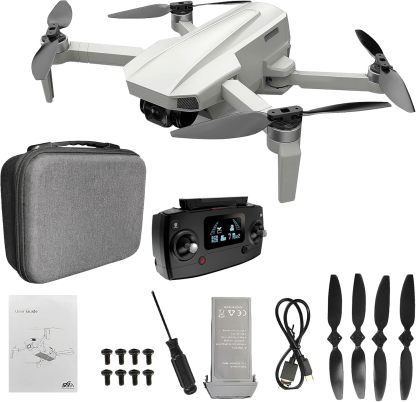 Binden - Drone Profesional B19 EIS, Cámara 2K, Sensor de Flujo Óptico, GPS, Barómetro, Quadcopter con Control Remoto, Funciones Inteligentes, 21 minutos de Vuelo - Gris Claro