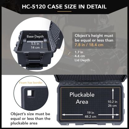 Lykus HC-3810 MaletÃ­n/Maleta/Estuche/Case Impermeable con Espuma, TamaÃ±o Interior 38x28x13.5 cm, Adecuado para CÃ¡mara RÃ©flex, Dron PequeÃ±o, VideocÃ¡mara, CÃ¡mara de AcciÃ³n y MÃ¡s