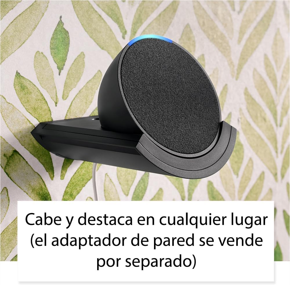 Amazon Echo Pop (modelo más reciente): nuestra bocina más pequeña que se adapta a cualquier habitación (negro), con el Acceso Anticipado de Alexa+