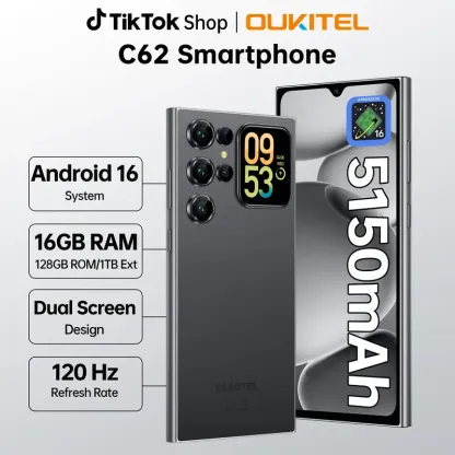 Smartphone Libre 16GB RAM + 256GB ROM, Batería 5150mAh, Android 15, OTG, Huella Dactilar y GPS
