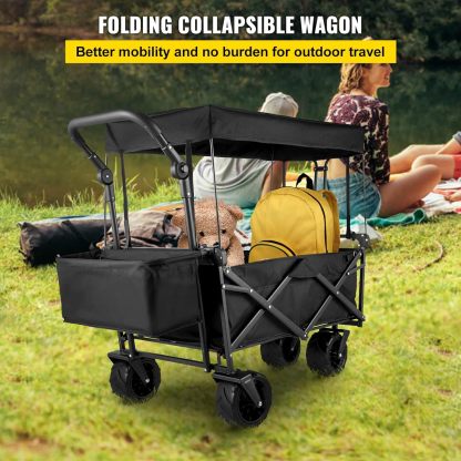 Happbuy - Carrito de jardín Plegable Extragrande con toldo extraíble