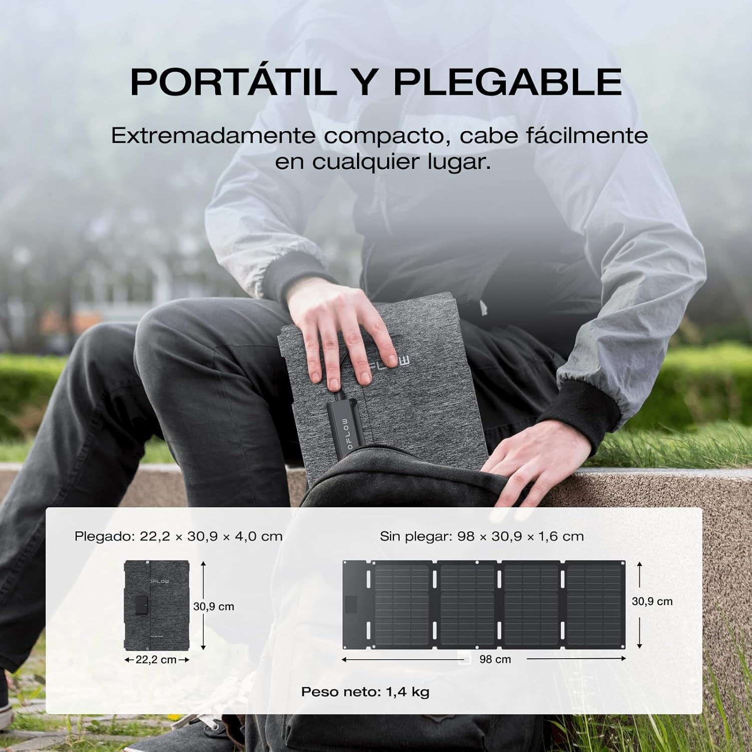 EF ECOFLOW Central elÃ©ctrica portÃ¡til RIVER 2 Negro, Panel solar 45 W, BaterÃ­a LiFePO4 256 Wh, Salida hasta 600 W, Generador solar portÃ¡til para acampar al aire libre/RVs/uso domÃ©stico