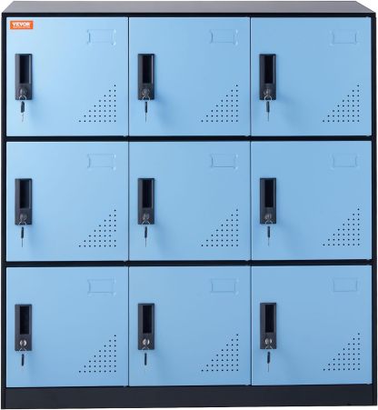 Metal Storage Cabinet with Wheels, 75'' Locking Steel Storage Cabinet with 2 Magnetic Doors and 4 Adjustable Shelves for Office, Garage, Home