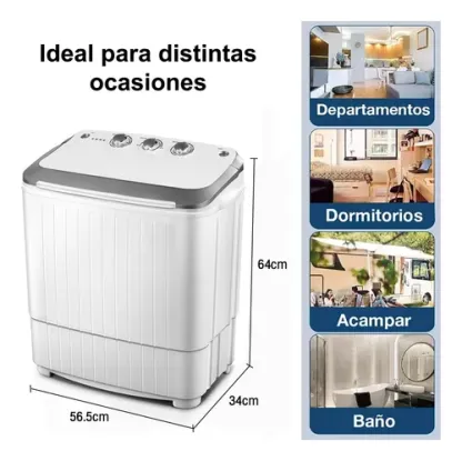 Lavadora Semiautomática 2 Tinas Blanca 9kg 110v-127v
