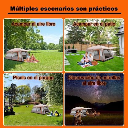 UNIFULL Casa de Campaña, Tienda de Campaña para 5-8 Personas, Montaje Rápido, Impermeable, Portátil, 3,2x2x2,2 m