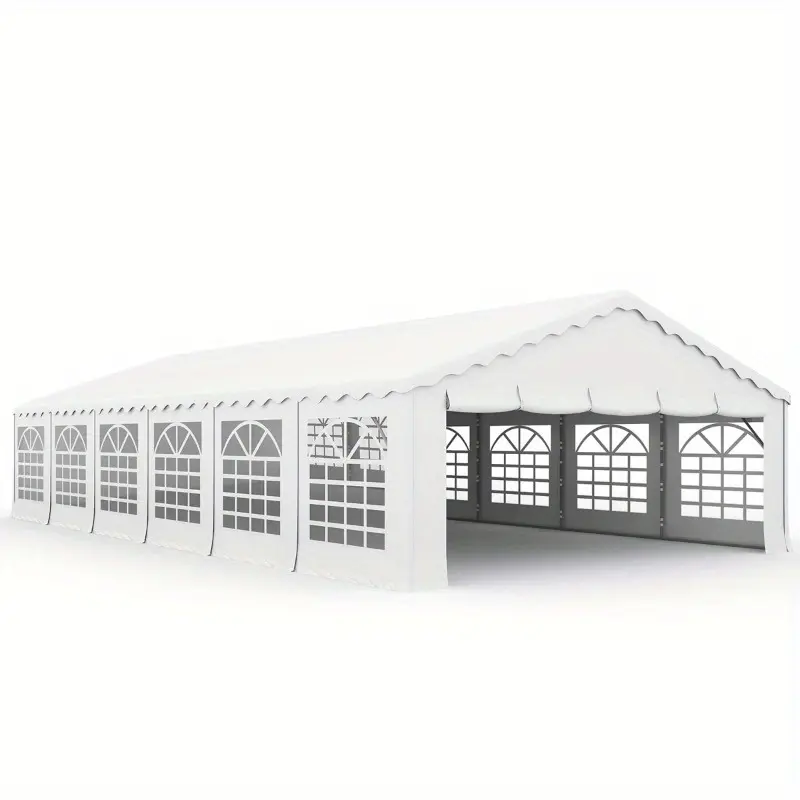 Carpa para fiestas al aire libre de alta resistencia de 20'x40'/50'/60', gran cenador para eventos con paredes laterales y paneles de ventana desmontables, bolsas de almacenamiento incluidas, ideal para bodas, barbacoas y festivales, color blanco.
