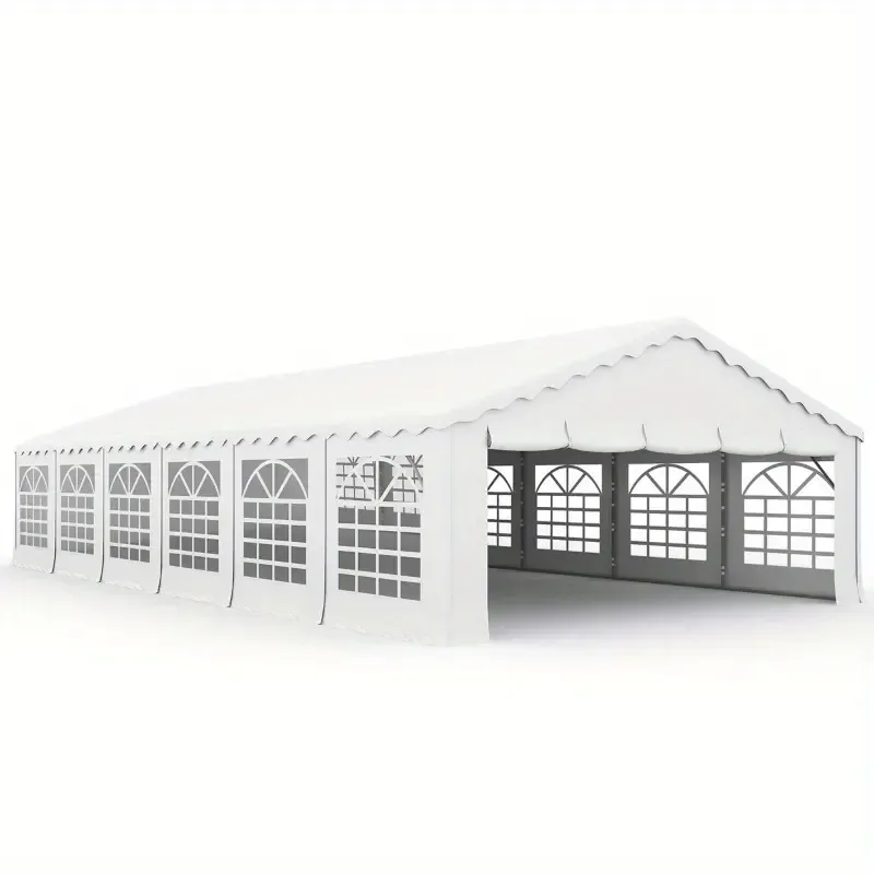 Carpa para fiestas al aire libre de alta resistencia de 20'x40'/50'/60', gran cenador para eventos con paredes laterales y paneles de ventana desmontables, bolsas de almacenamiento incluidas, ideal para bodas, barbacoas y festivales, color blanco.