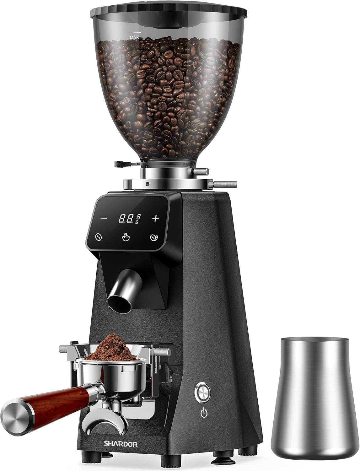 SHARDOR - Molinillo de cafÃ© de 64 mm, molinillo elÃ©ctrico de cafÃ© espresso para uso domÃ©stico con precisiÃ³n de grado comercial, 100 ajustes de molienda, carcasa de aluminio fundido a presiÃ³n, tolva de