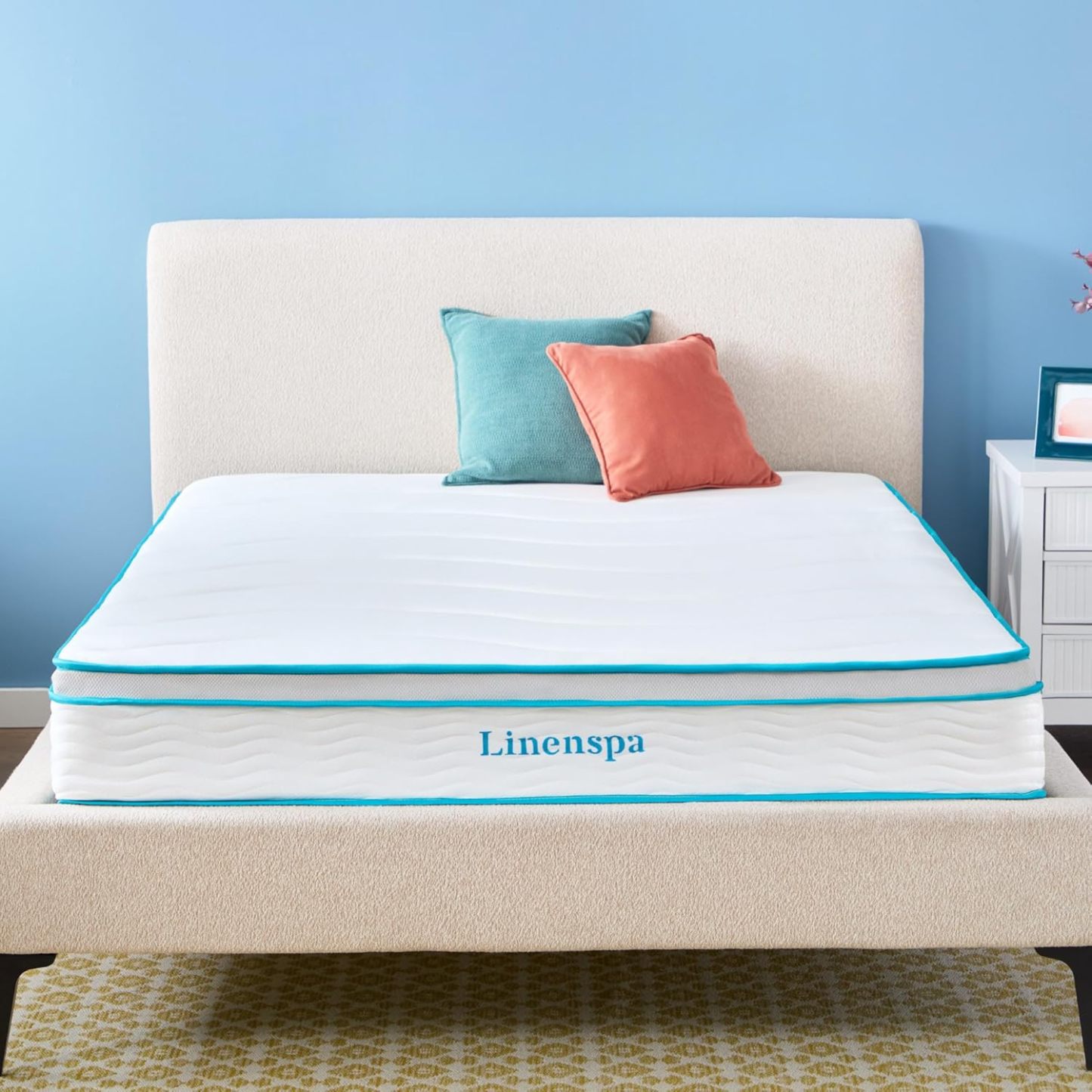 Linenspa - Colchón Individual Híbrido de Memory Foam y Resortes - 20 cm - Empacado al Vacío - Colchón en Caja - Ideal para Recamara de Niños o Cuarto de Visitas