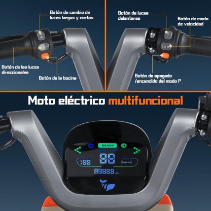 HONEYWHALE KC PRO Bicicleta Electrica para Adultos, Moto Electrica con Alarma, Potencia Motor Hasta 800W, Velocidad Máxima 45KM/H, Autonomía 60KM, Compatible con Desbloqueo NFC