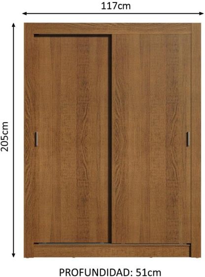 Madesa Ropero Closet con 2 Puertas Denver - Marrón