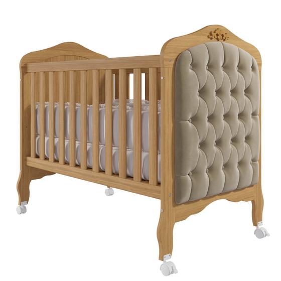 Minicama tipo cuna con muebles capitoné Alegria Espresso